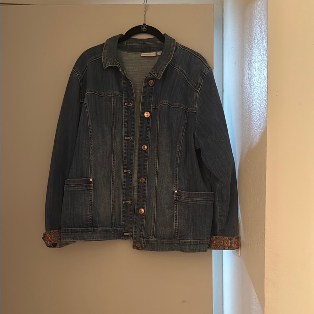 Denim Jacket with Copper Accents